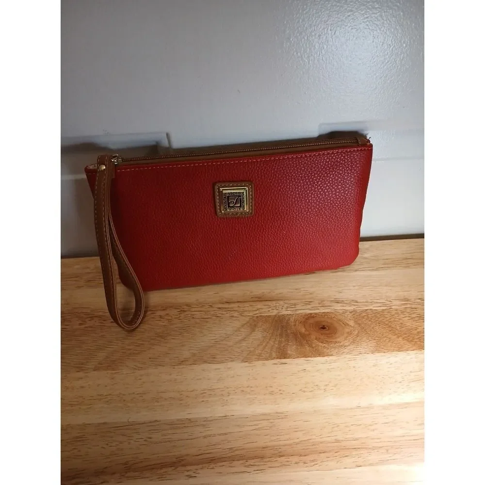 Stone Mountain Clutch Red Bag‎ Brown Handle Toiletry Bag Makeup Bag Cosmetic Bag
